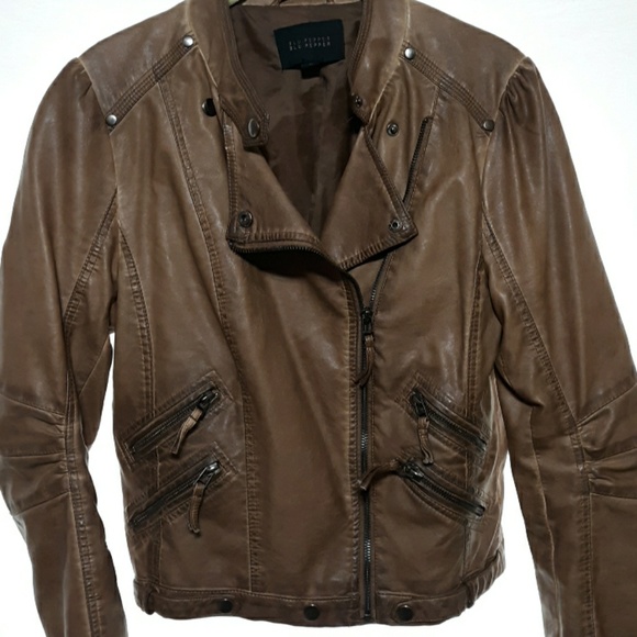 NWOT brown faux leather jacket - Picture 1 of 6